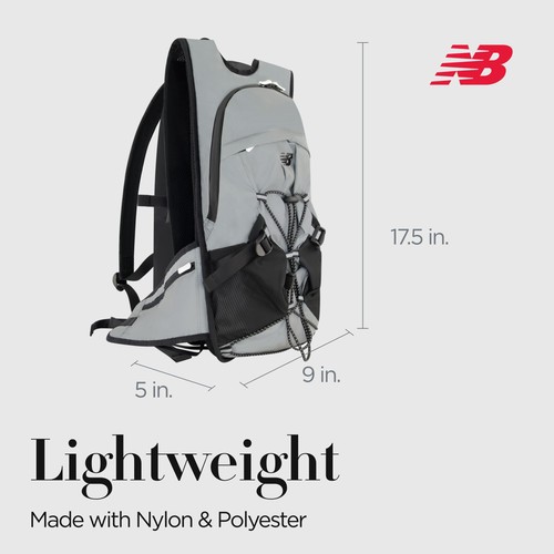New Balance Hydration Backpack, Performance Bag for Men and Women, Grey, 15 L... - Picture 5 of 7