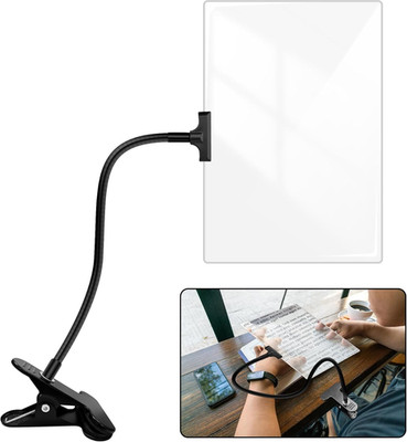 5X Magnifying Glass with Clip for Reading, 10x6 inch Large Full Page Magnifier w