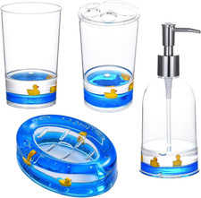 4 Piece Acrylic Liquid 3D Floating Motion Bathroom Vanity Accessory