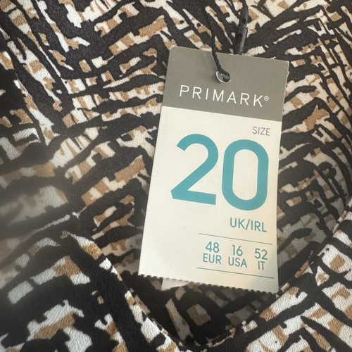 BNWT Primark Size 20 Black Nude V Neck Animal Print Sleeveless Top - Picture 6 of 10