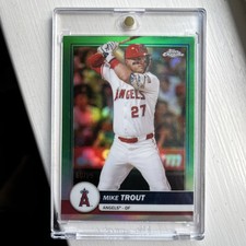 2026 Topps Series 1 Flagship Collection Mike Trout Chrome #1 Green /99 - Angels