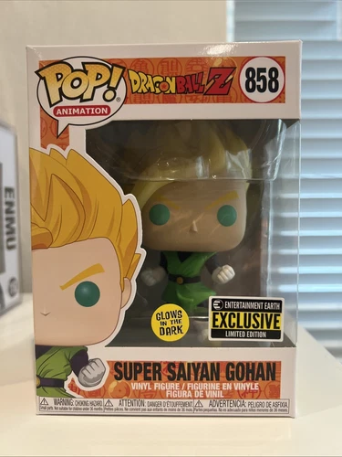 Funko Pop Dragon Ball Z Super Saiyan Gohan EE Exclusive GITD #858 Vinyl Figure