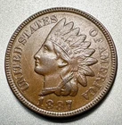 1887  INDIAN CENT   AU+   BETTER DATE  #1600