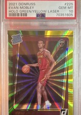 2021-22 Panini Donruss Evan Mobley #225 Rated Rookie Holo Green & Yellow Laser …
