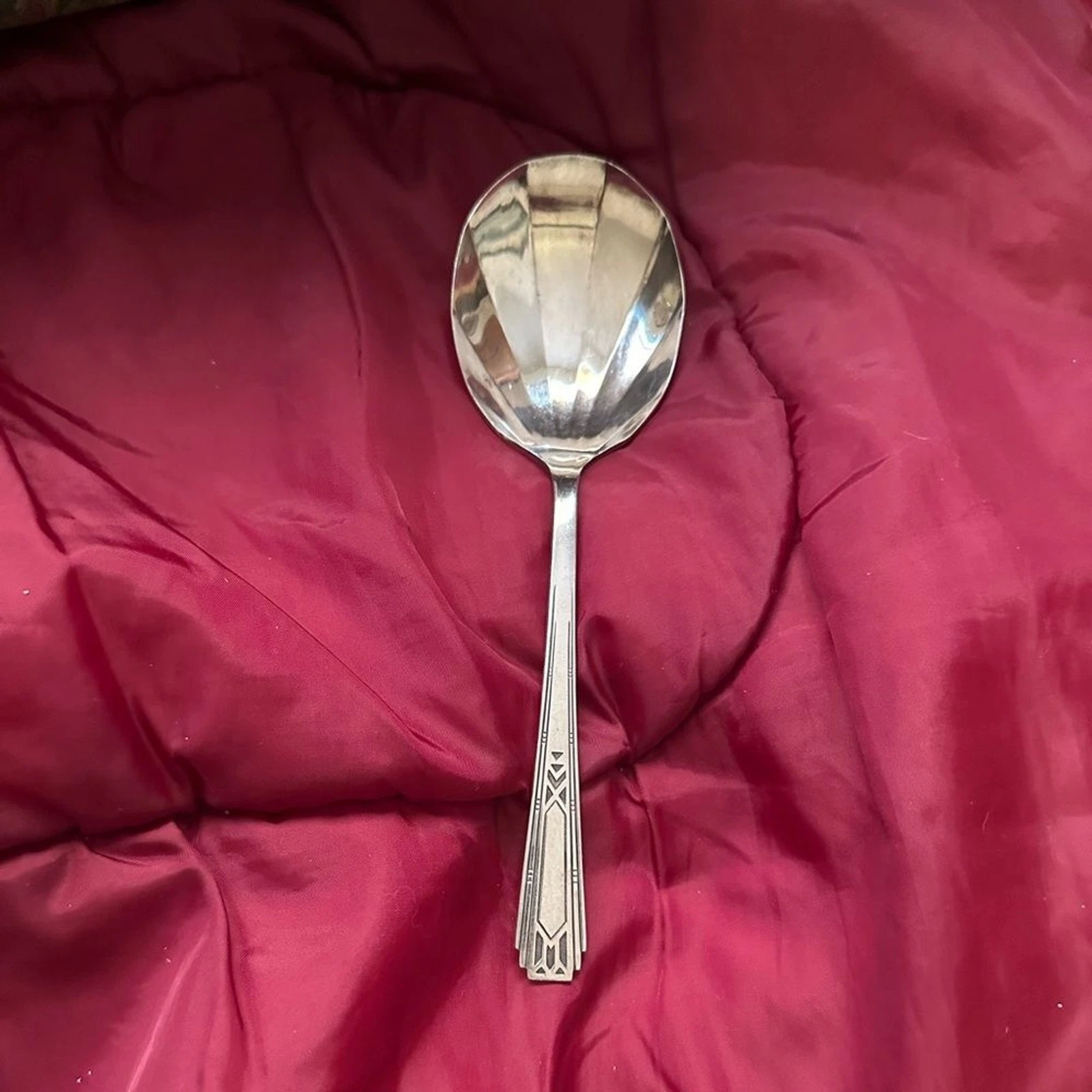 Vintage close to Antique Oneida Tudor Plate Silver Plated Serving Spoon