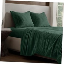 Microplush Fleece Sheet Set - Size - Ultra Soft Velvet Full 06 - Forest Green