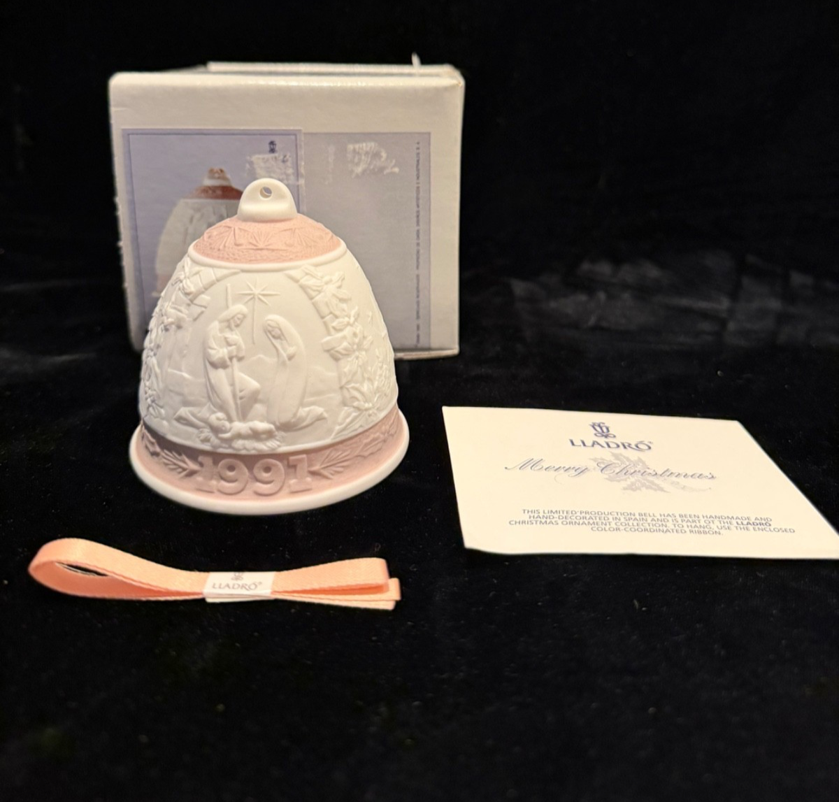 NEW Lladro Christmas Bell Ornament 1991 # 5803 ~ NEW ~ COA Original Box ...