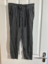 Next Linen Blend Collection Trousers Size 6 Petite Elasticated Waist side pocket