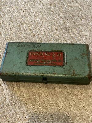 Whitney-Jensen Metal Tool No 5 Jr Hand Metal Punch Die Set w/Case USA