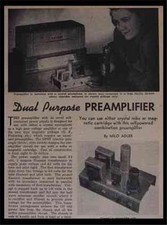 PreAmp Tube powered 1949 How-To build PLANS Preamplifier