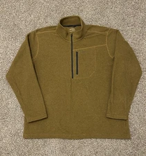 Simms Fishing Chocolate Brown Rivershed Half Zip Fleece Pullover Sweater M XXL