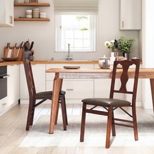 2-Pack Folding Dining Chairs Space-saving Upholstered Kitchen Chair