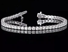 4.Ct Round Cut Lab-Created Diamond Tennis Pretty Bracelet 14k White Gold Over
