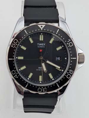 #ad #ad Vintage 1988 Timex Red Dot Dive Watch Men 37mm Case New Battery As Is $72.24