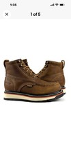 MENS PATRON STEAL TOE WORK BOOTS MOC TOE FULL LEATHER LACE UP CRAZY BROWN BOTAS