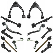 14 Pc Steering Suspension Kit Upper Lower Control Arm Ball Joints Links Tie Rods