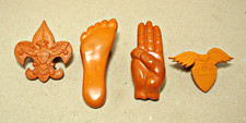 Lot of 4 Vintage Boy Scout Neckerchief Slides NEAL Slide Lot of 4