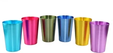 Colorful Aluminum Drinking Cups, Colored Metal Tumblers, Shatter Resistant