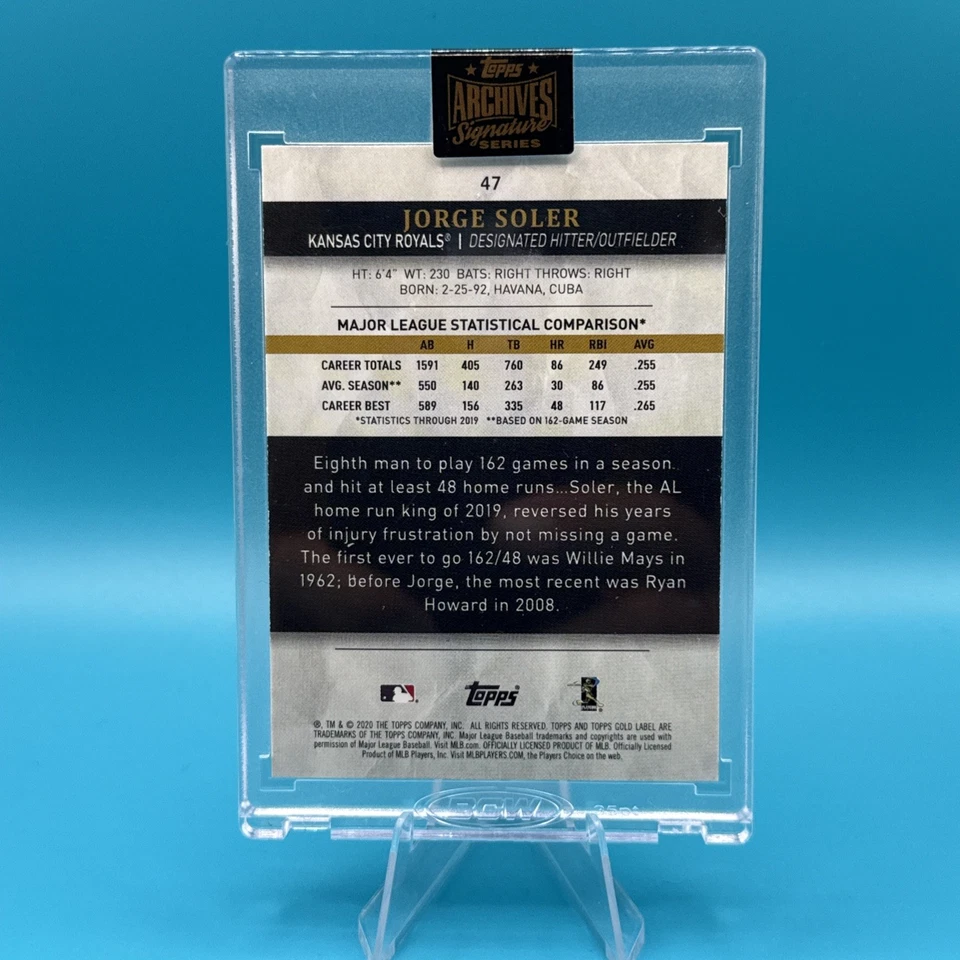 🔥1/1 Jorge Soler Auto - Serie Signature Archives 2022 - Etiqueta Dorada 2020🔥 Foto 2 de 2