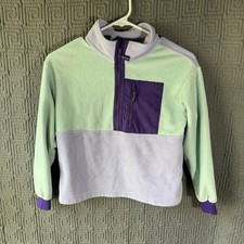 Members Mark Girls Youth Medium 7/8 Purple Half Zip Fleece Pullover Sweater