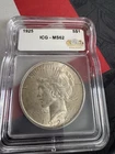 1925 $1 Peace Silver One Dollar US ICG MS62, Philadelphia Mint
