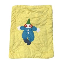 Vintage Clown Crib Baby Blanket Comforter Handmade 44 x36 Colorful Quilt 3D