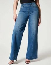 Womens Stretch Elastic Waist Pants Wide Leg Jeans Denim Trousers PLUS SIZE 8-26