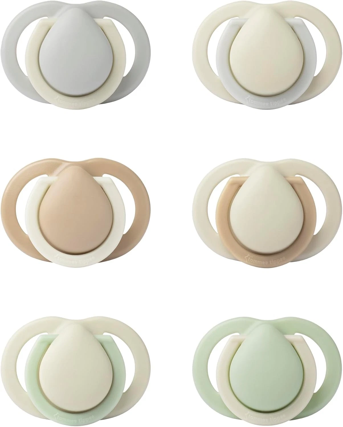 Tommee Tippee Newborn Soothers Symmetrical Teat BPA Free Muted Colours Matte