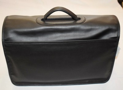 Coach Prescott Black Leather Laptop Briefcase Turnlock Messenger