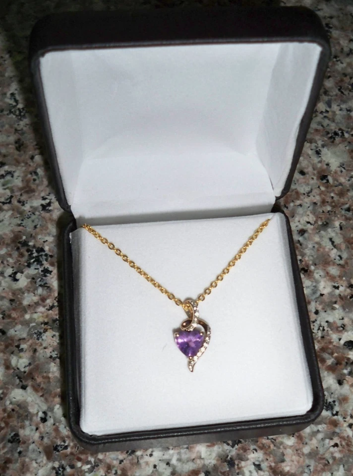 925 Amatista COLGANTE MICHELLE ALBALA LORENZO JOYEROS ORO 18K Vermeil cadena 24" Foto 2 de 4