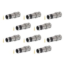 10PCS BNC Compression Connector Plug Adapter for CCTV Camera RG6 Coax Cables