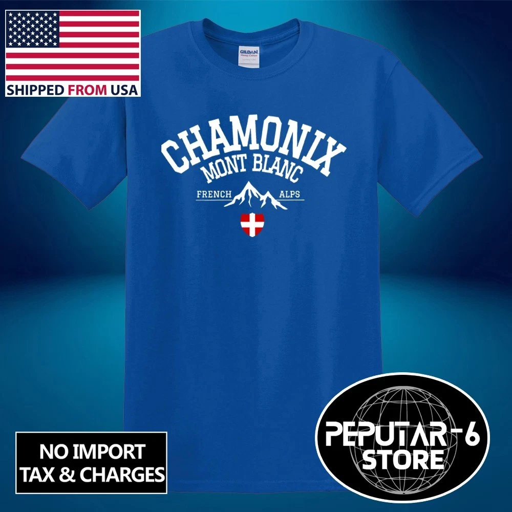 Chamonix Mont Blanc Hiking Men's Blue Size S-5XL