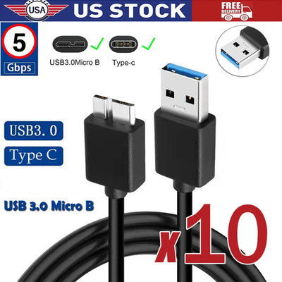 Micro USB 3.0 Cable High Speed Data SYNC For HDD External Hard Drive LOT