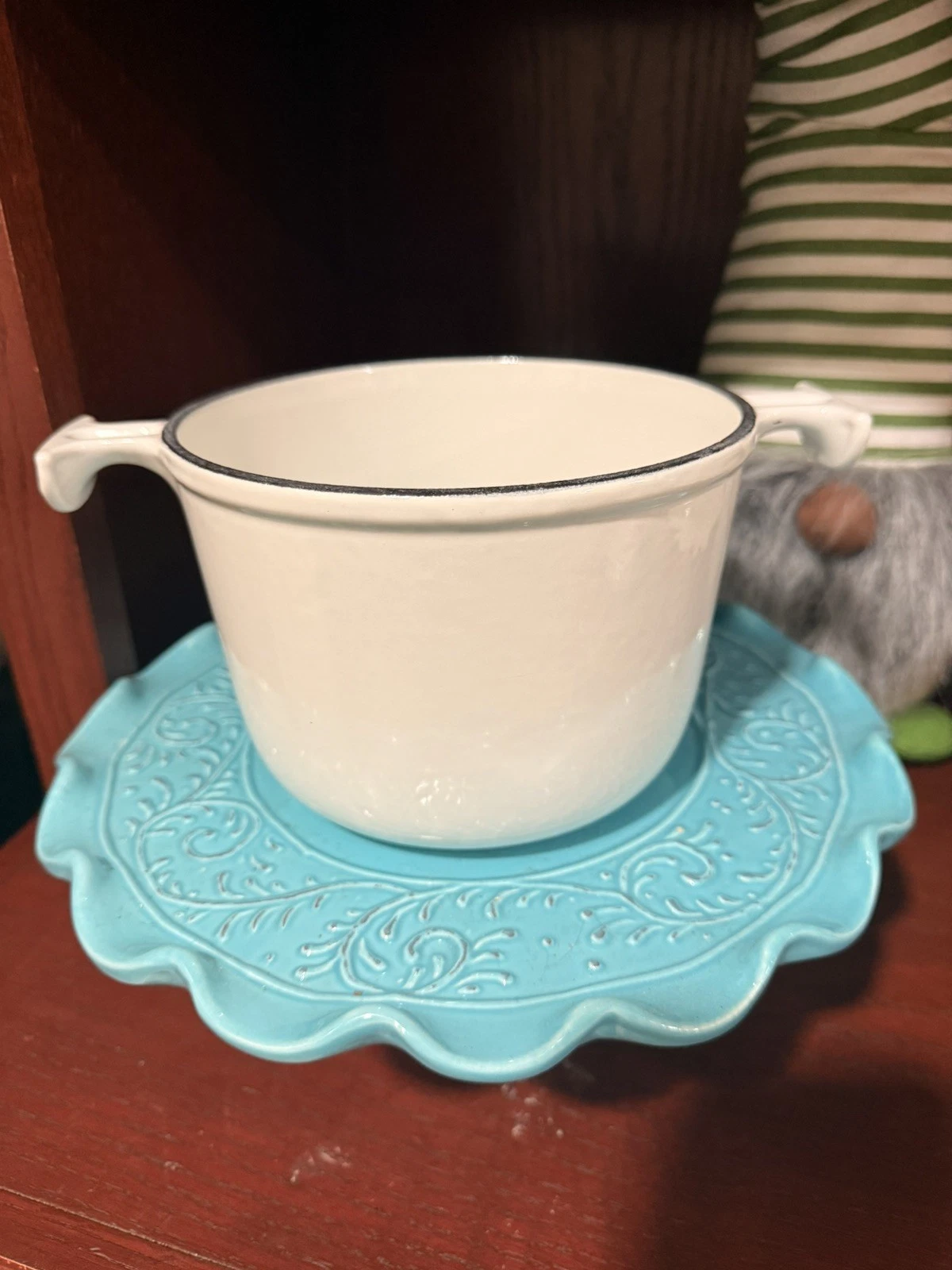 Vintage Le Creuset White Enamel Mama Fondue Set Designed by Enzo Mari "Mama"
Opens in a new window o