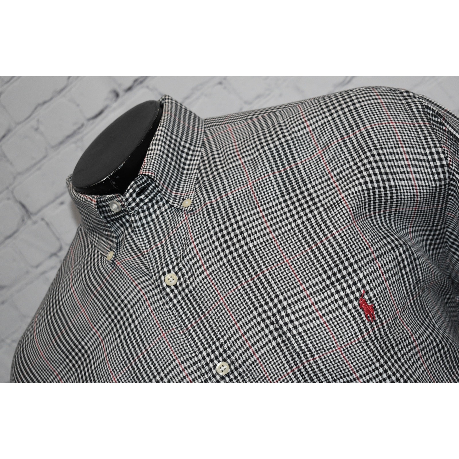 Vintage Polo Ralph Lauren Dress Shirt Men Size Large Glen Prince of Whales Check