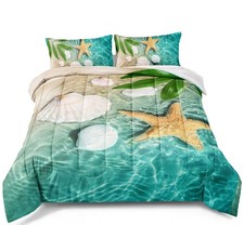 Ocean Comforter Set Beach Bedding Full Size Starfish Beach Coastal Bedding fo...