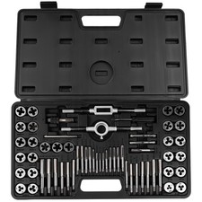 60pc Professional Tap  Die Set SAE Metric Threading Tool Kit High Carbon Steel