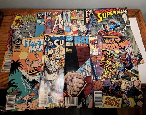 Vintage Mixed Comic Book Lot of 10-DC / MARVEL Superman Batman Spiderman Etc..