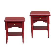 Set of 2 Miniature Nightstand Bedroom Side Table Bedside Furniture Model