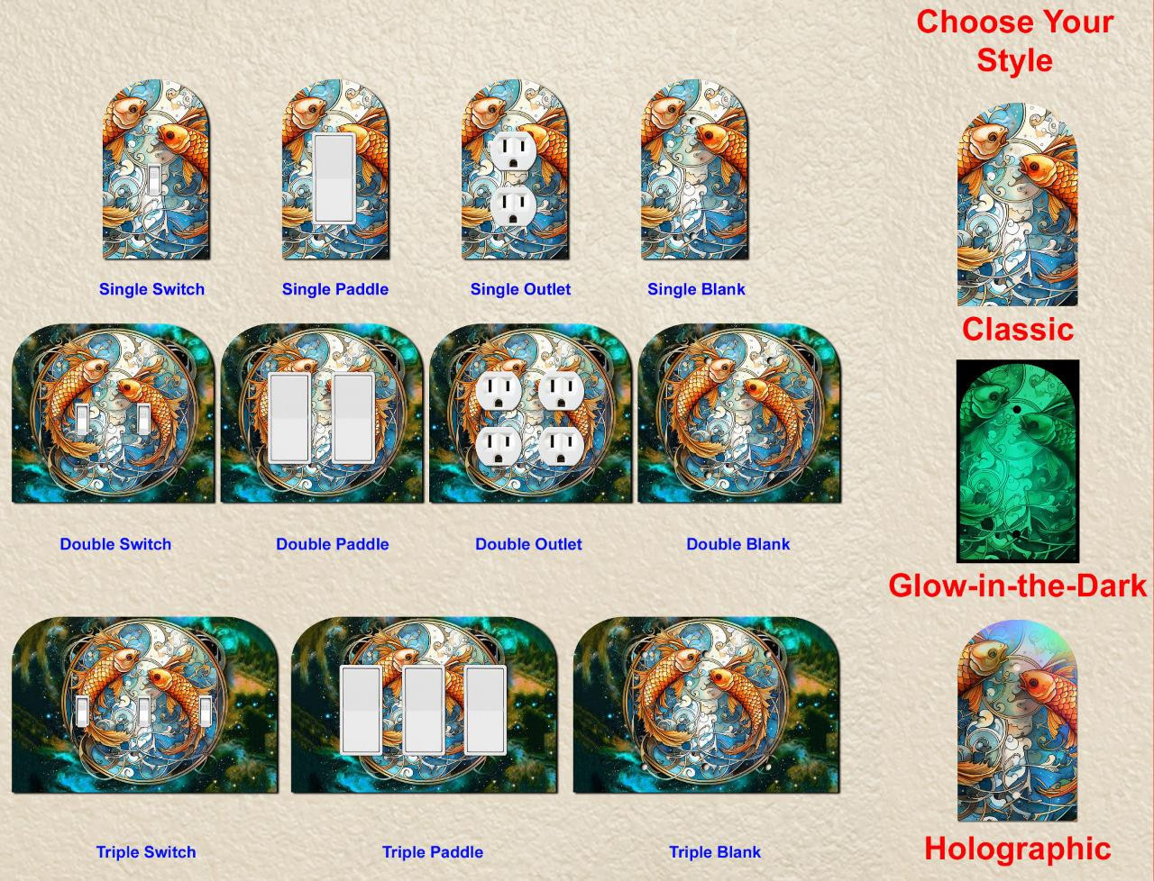 Off The Wall Plates - Pisces Switch - Cover - Paddle Wallplate