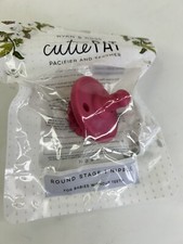 NEW Ryan Rose Cutie Pat Pacifier and Teether Round Stage 1 Nipple RED