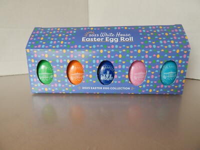 White House Easter Eggs 2023--Set of 5--Wooden/Auto Signed