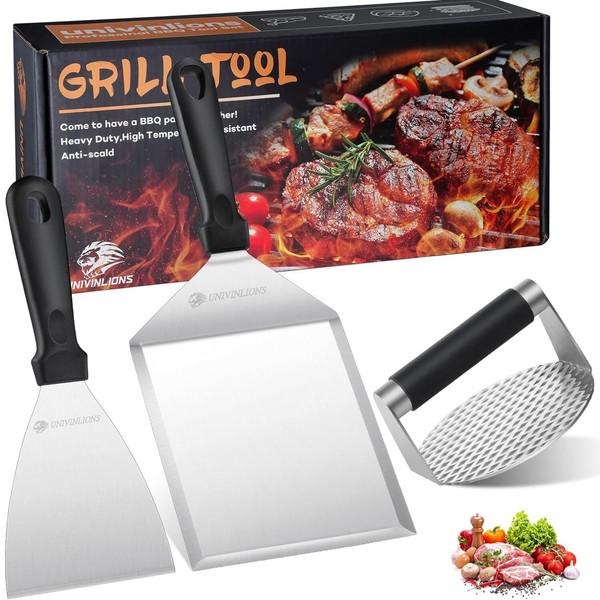 Xl Plancha Spachtel Und Burger Smasher Set Edelstahl FüR Perfekte Patties-image