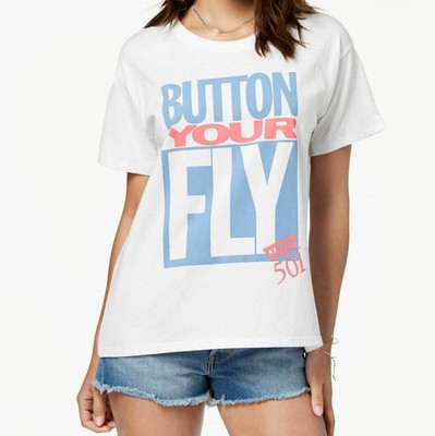 Fly Boyfriend White Tee Shirt Top XXS 