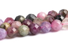 3-4MM Natural Multicolor Tourmaline Beads Grade AAA Faceted Round Loose Beads