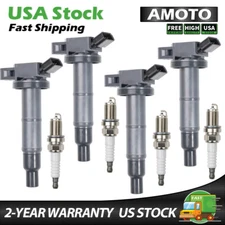 4X Ignition Coil + 4X Iridium Spark Plug OEM For 2002-11 Toyota Camry 2.4L UF333