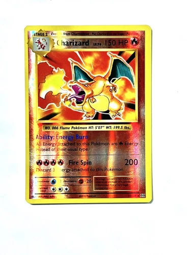 Charizard 11/108 from Pokémon XY Evolutions, the Reverse Holo version of the same card