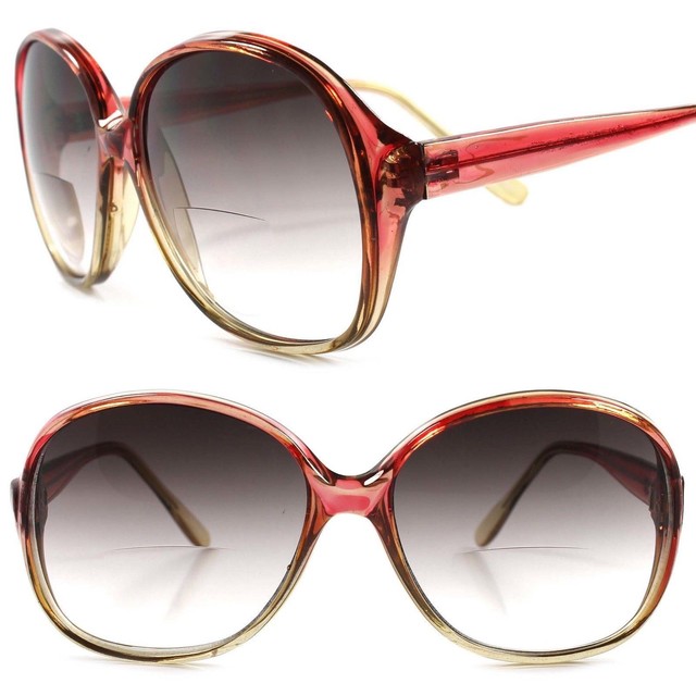 Classic Genuine Vintage Red Womens Tinted Lens Bifocal 1.75 Reading Sun