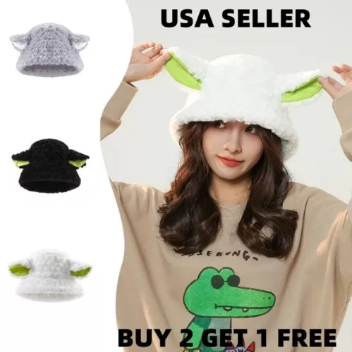 Mujer Invierno Oveja Oreja Vellón Cubo Sombrero Beanie Cap Nieve Caliente KPOP