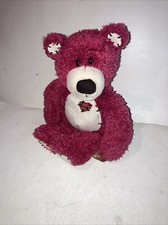 FIRST  MAIN Tender Teddy Bear 12" Plush Toy Stuffed Animal Red Plaid Heart